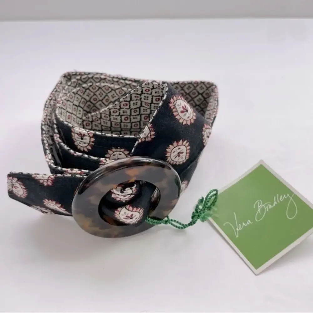 Vera Bradley Reversible Belt‎ Black/Cream/Red